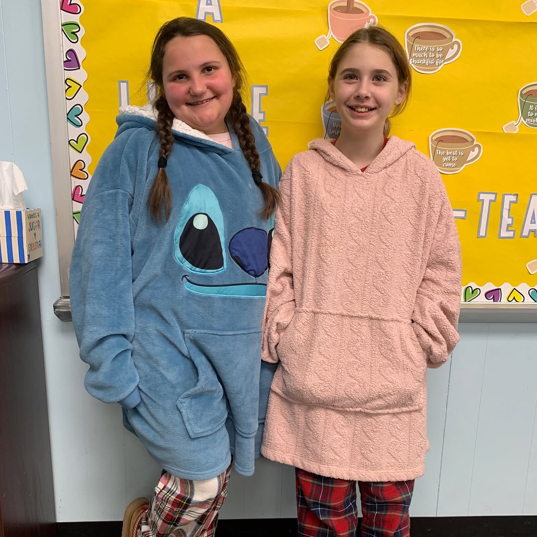 Students in pajamas for CHOP day