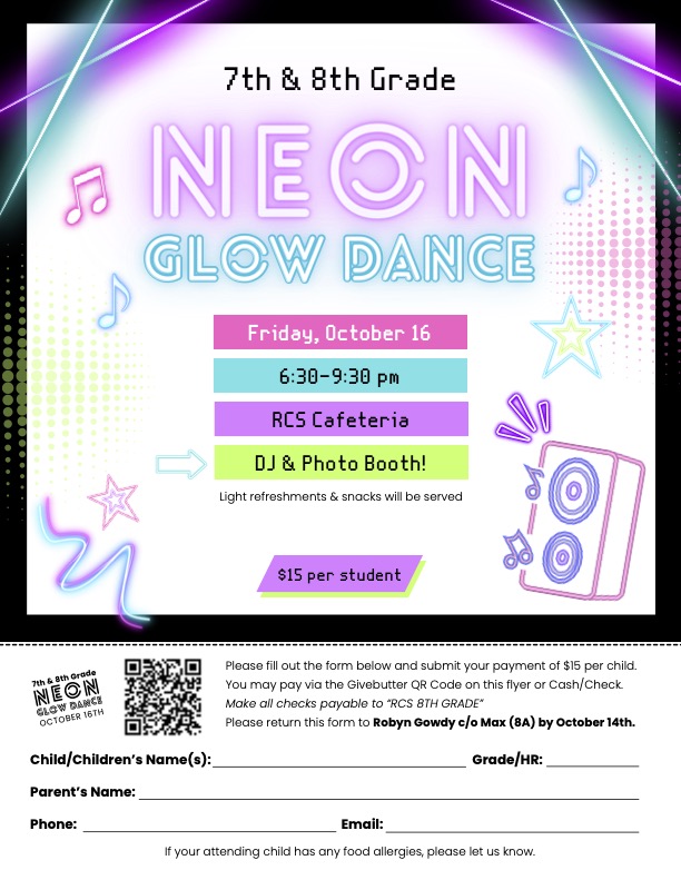 7th & 8th Grade Neon Glow Dance